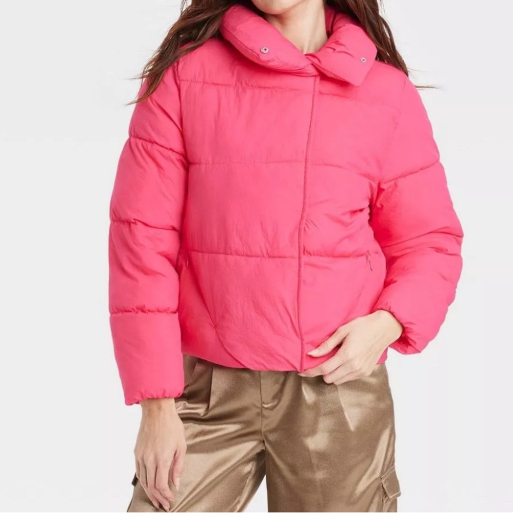 Women’s Relaxed Puffer Jacket (Pink)